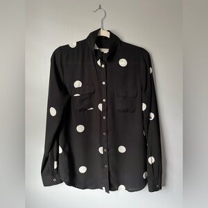Loft Black Polka Dot Shirt